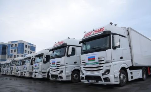 Azerbaijan Sends Humanitarian Aid Convoy to Syria